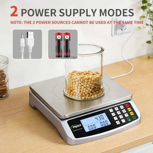 Large Food Scale 110 lb, Commercial Kitchen Scale 50kg with Price Computing, 0.05oz/1g, 304 Stainless Steel Digital Scale for sourdough Bread Baking Cooking Meat Restaurant Vegetables Farm