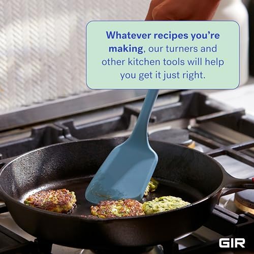 GIR: Get It Right Silicone Spatula Turner - Nonstick & Heat-Resistant Cooking Utensil - Seamless One-Piece Flexible Edge Rubber Spatula - Dishwasher-Friendly, Ultimate Turner - 13IN - Slate