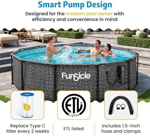Funsicle SkimmerPlus 1,500 GPH Filter Pump for Above Ground Swimming Pools