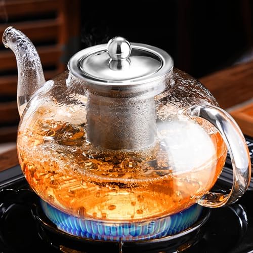 PARACITY Glass Teapot with Infuser, 40 oz Tea Kettle Stovetop, Tea Pot
