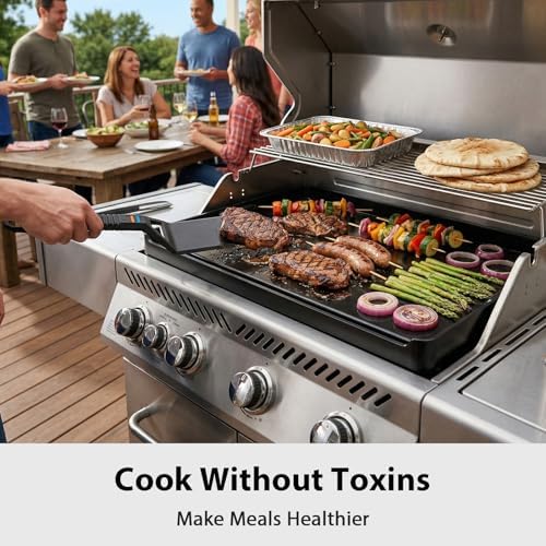 Utheer Griddle Combo Set, 23 Inch Ceramic Nonstick Cast Aluminum Griddle