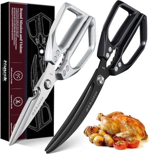 Huusk Kitchen Scissors for Food, Heavy Duty Kitchen Shears Set all Purpose