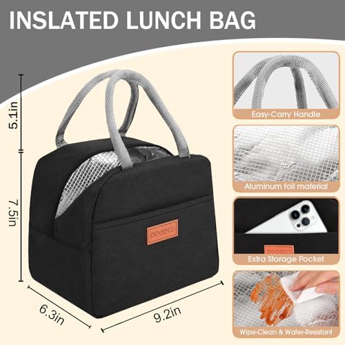 PEDECO Stackable Stainless Steel Bento Box with Insulated bag,Leak-Proof,2-Tier Bento box,Lunch Box With Portable Sauce Pod and Cutlery-for Kids/Adult,Dishwasher Safe,White