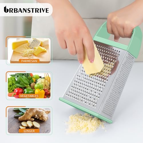 Cheese Grater With Container Box Grater Stainless Steel Kitchen Mint Green