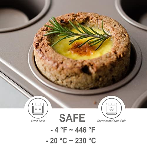CHEFMADE Brownie Muffin Cake Pan,6-Cavity Non-Stick Bowl Pan Bakeware for Oven Baking (Champagne Gold)