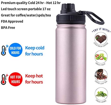 Sivaphe Infuser Travel Mug with Removable loose leaf Tea Strainer Tea Filter Water Bottle 18/8 Stainless Steel Insulated Tumbler for Women Rosegold