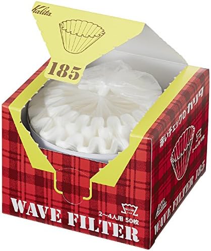 Kalita Wave Series KWF-185#22210 Coffee Filters, White, For 2-4 People, 50 Sheets