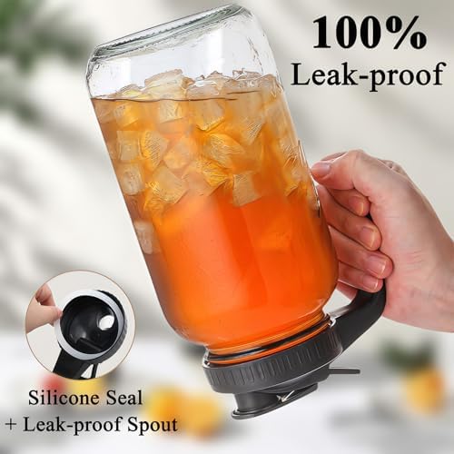 32oz (1 quart) Glass Pitcher with Lid, Mason Jar Pitcher, Glass Container