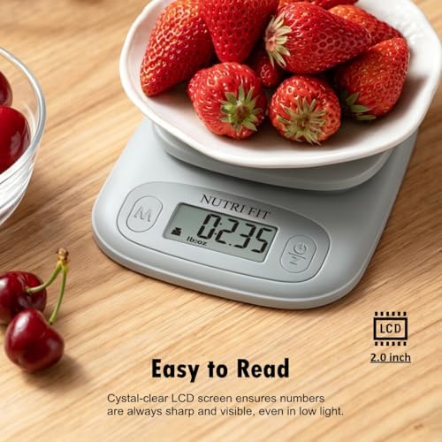 NUTRI FIT Small Food Scale Digital Kitchen Scales Weight Grams Ounces White