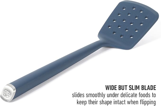 Calphalon Edge Silicone Flexible Slotted Turner - Navy Blue