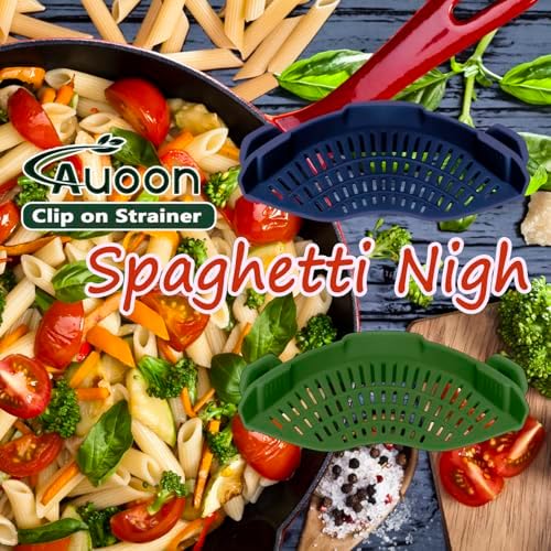 AUOON Clip On Pot Strainer Silicone, Standard 8.86 x 3.55in, Navy