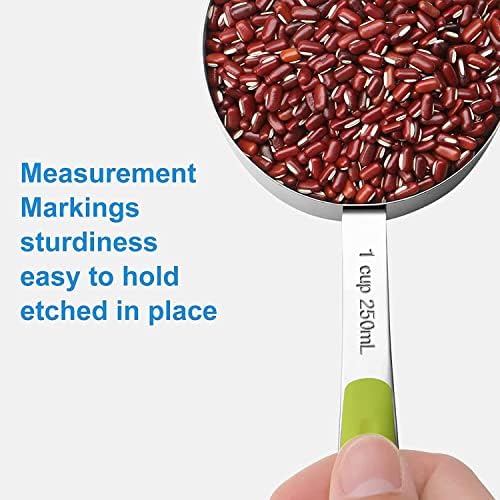 Bopei 12-Pcs Stainless Steel Measuring Cups & Spoons Set, Colorful Handles