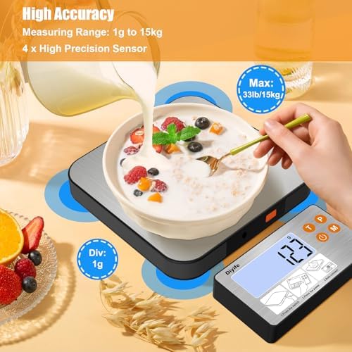 33lb Food Scale with Split Display, Diyife 1g/0.1oz Digital Kitchen Scales