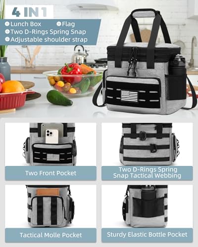 holuxer Lunch Bag & Lunch Box for Men - Tactical Large Soft