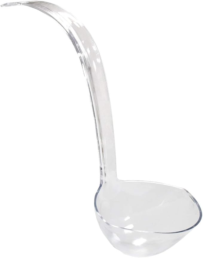 Party Essentials Hard Plastic 5-Ounce Punch Bowl/Serving Ladle, 3-Count, Clear