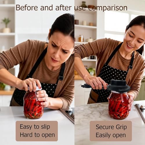 4-in-1 Jar Opener, Ruydiwale Adjustable Jar Opener for Seniors