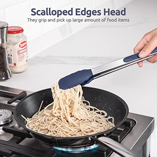 U-Taste Kitchen Tong for Cooking, 480ºF Heat-Resistant, 12in/Midnight Blue