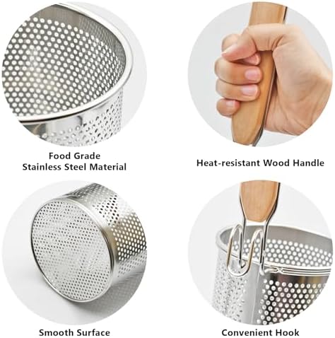 Stainless Steel Pasta Strainer, 2pcs Noodle Strainer Pasta Baskets