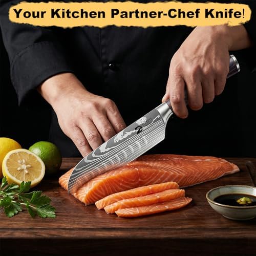 Dfito Kitchen Knife Set 5 Pieces, Professional Chef Knives Set Gift Box