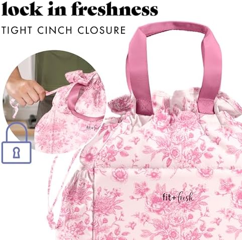 Fit & Fresh Cromwell Cinch Insulated Lunch Bag for Women w/Containers
