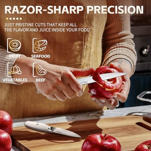 Huusk Paring Knife Set - Razor Sharp 5" Utility & 3.5" Fruit Peeling Knives