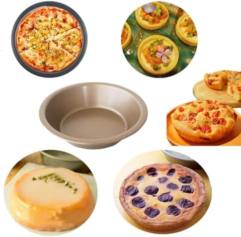 5 Inch Mini Pie Pan, Nonstick Small Round Baking Plate, 7.8OZ Gold