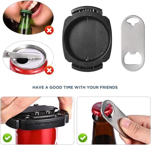 Can Top Cutter Remover with Plastic Safety Sleeve & Bottle Opener for Beer and Soda Cans, Cocktails, DIY Crafts and Planters