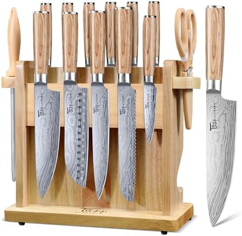 SYOKAMI 2026 Upgrade Japanese Kitchen Knife Set with Torii-Style Block