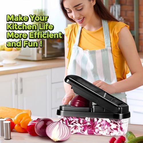 Yusshn Vegetable Chopper, 12-in-1 Food Veggie Chopper Cutter with Container