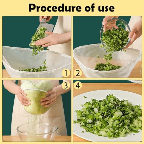 12PCS Reusable Cheese Cloth Bags for Straining - Reusable Straining Bags for Nut Milk, Soy Milk, Dumpling Fillings, and More (C-12PCS)