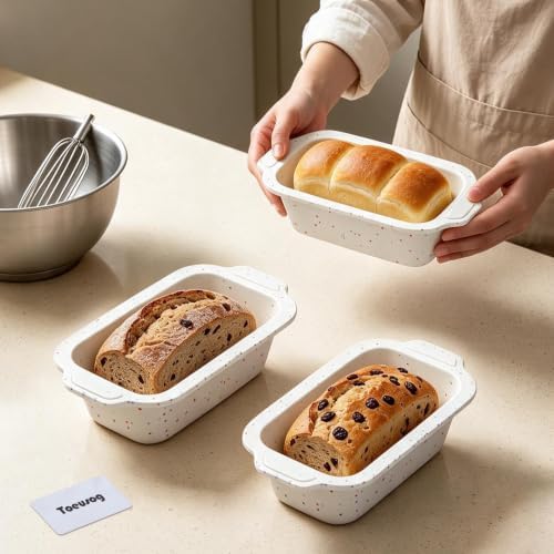3 Pack Small Bread Pan: 7.2x3.6 In Silicone Loaf Pan for Splitting Recipes