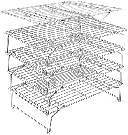 E-far 5-Tier Stainless Steel Cooling Rack, 15”x10.1" for Cooking and Baking
