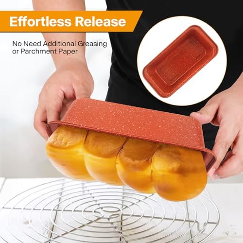 2-Pack Loaf Pan, Nonstick Bread Pans, 10In Banana Bread Pan, Bread Pans for Homemade Bread, Loaf Pan for Family Parties, Beginner Bakers
