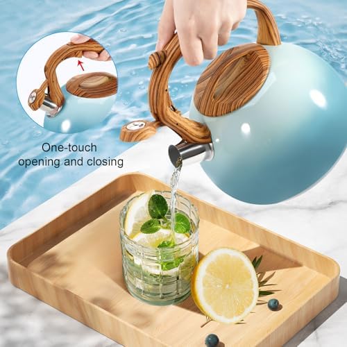 GGC Whistling Tea Kettle for Stove Top, 3.2QT/3L Stainless Steel Tea Kettle