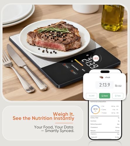 Food Kitchen Scale with Nutritional Calculator, Tracks 23 Nutrients