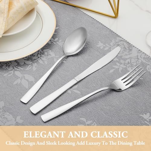 30 Piece Silverware Set Service for 6,Premium Stainless Steel Flatware Set,Mirror Polished Cutlery Utensil Set,Durable Home Kitchen Eating Tableware Set,Include Fork Knife Spoon Set,Dishwasher Safe