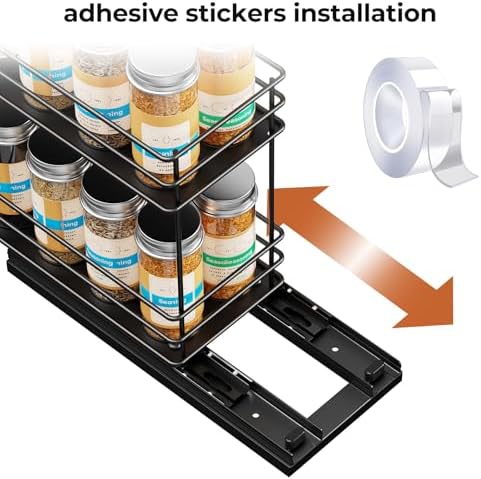 Mystozer Pull Out Spice Rack Organizer for Cabinet, Slide Out Spice Racks