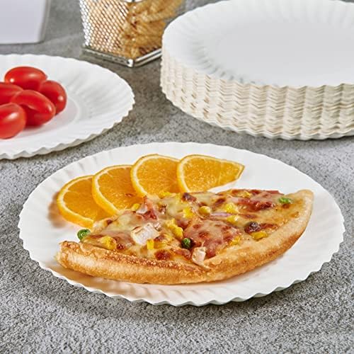 JOLLY PARTY 8.5inch 600Count White Paper Plates Everyday Disposable Plate