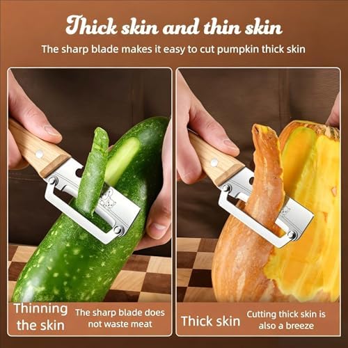 Vegetable Peeler,Stainless Blade,Wooden Handle,Veggie Potato Apple