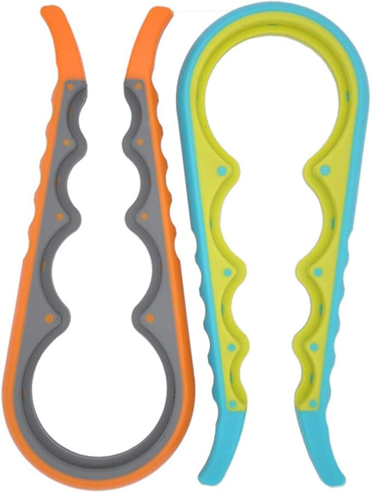 2 pcs Multi-Purpose Colourful Adjustable Rubber Strap Wrench Grip/Tighten Bottle Jar Can Opener for Small Hands, Seniors or Anyone Who Suffers from Arthritis