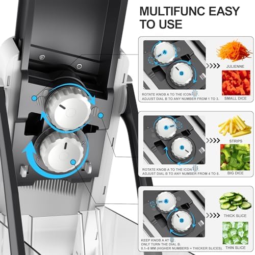 Safe Mandoline Potato Slicer Pro, Gen 4th with Container/Lid/Drain Basket