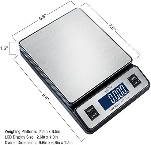 Weighmax W-2809 90 LB X 0.1 OZ Durable Stainless Steel Digital Postal Scale, Shipping Scale With AC adapter, 1 Pack