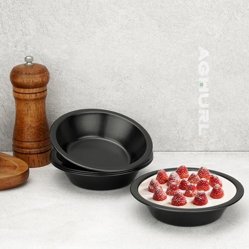 5" Mini Pie Pans, 5 Pack Nonstick Baking Tins for Cake & Meat