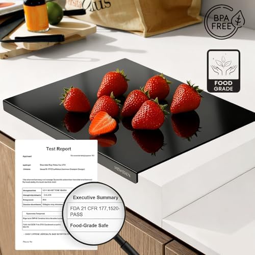 Black Cutting Boards for Kitchen, Large Acrylic Cutting Board with Counter Lip Countertop Protector, Non-Slip Tablas Para Picar Cocina, Kitchen Decor Apartment Essentials House Warming Gifts(24"x18")