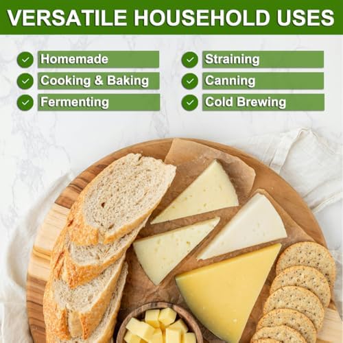 6 Pcs Cheese Cloths, 20x20 Inch, 100% Unbleached Cotton, Grade 100 Reusable Cheese Cloth With Fabric Fine Mesh Cloth, Reusable Muslin Cheesecloth for Straining, Juicing, Cooking, Baking