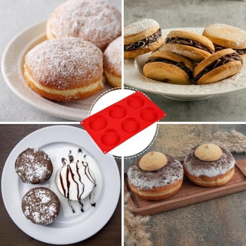 CAKETIME Silicone Egg Molds, 3 Inch Muffin Top Pan 4 Pack Nonstick for Baking English Muffin, Whoopie Pie, Corn Bread, Egg bite, Breakfast Sandwiches