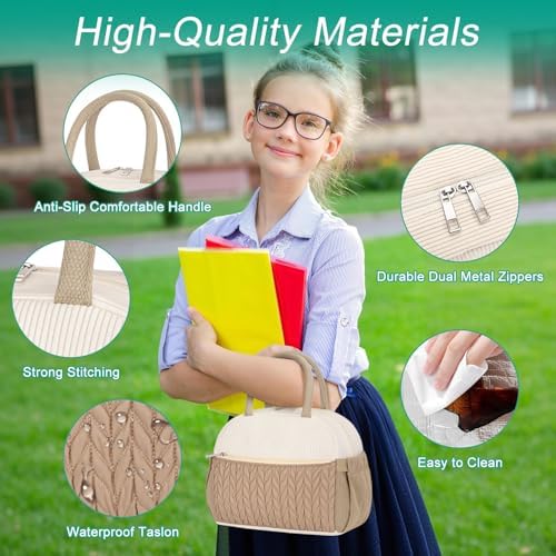 Coobiiya Lunch Box Lunch Bag for Women Men,Reusable Cute Lunch Pail bag,Leakproof,Insulated LunchBox Tote Compact 10L, Cooler Lunch Container for Work Travel Office