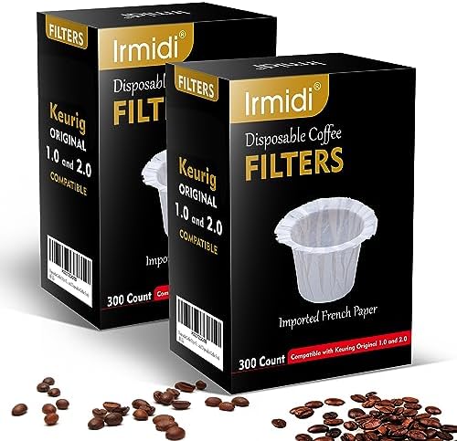 Irmidi 600 Count Disposable Paper Coffee Filters for Keurig 1.0 and 2.0 Coffee Maker