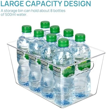Vtopmart 6 Pack Clear Storage Bins, Pantry Storage Bins with Handle, Large