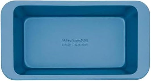 KitchenAid 9 x 5-In Nonstick Aluminized Steel Loaf Pan, Dishwasher Safe, Blue Velvet